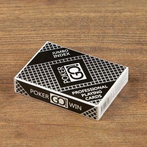 Игральные карты "PokerGo" для покера, 54 шт. в колоде, черная рубашка, jumbo index