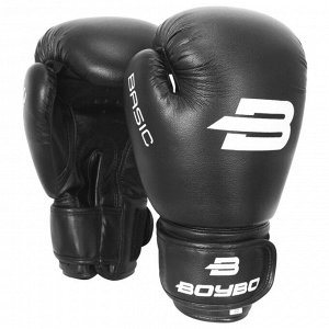 Перчатки боксёрские BoyBo Basic к/з, 6 OZ, цвет черный