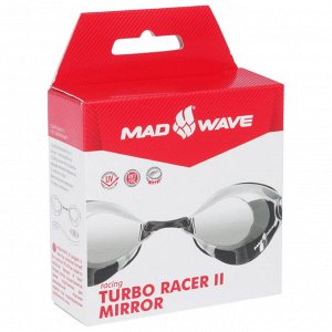 Очки для плавания стартовые Turbo Racer II Mirror, M0458 07 0 01W, цвет чёрный