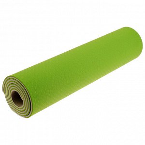 Коврик для йоги 183 ? 61 ? 0,8 см, двухцветный, цвет зелёный