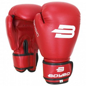 Перчатки боксёрские BoyBo Basic к/з, 4 OZ, цвет красный