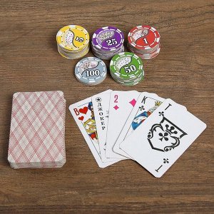 Покер, набор для игры (карты 52 листа, фишки 88 шт.)