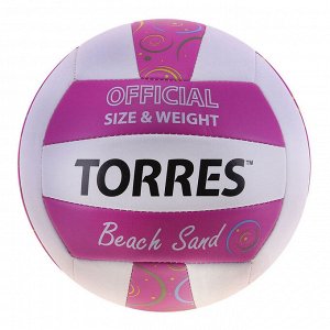 Мяч волейбольный пляжный Torres Beach Sand Pink, V30085B, размер 5, TPU, машинная сшивка