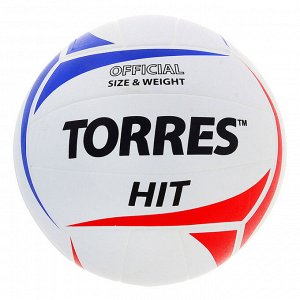Мяч волейбольный Torres Hit, V30055, размер 5, PU, бутиловая камера, клееный