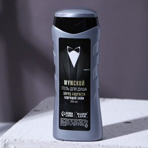 Подарочный набор «Настоящему герою», гель для душа 250 мл, аромат бодрящий лайм, мочалка