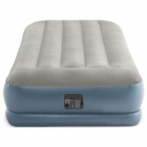 Кровать надувная Pillow Rest Twin, 99 х 191 х 30 см, с подголовником, со встроенным насосом, 64116 INTEX