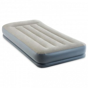 Кровать надувная Pillow Rest Twin, 99 х 191 х 30 см, с подголовником, со встроенным насосом, 64116 INTEX