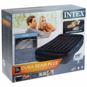 Кровать надувная Pillow Rest Raised 152 х 203 х 42 см, с встроенным насосом, 220-240V, 64124NP INTEX