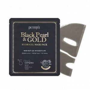 Гидрогелевая маска для лица с черным жемчугом Petitfee Black Pearl Gold Hydrogel Mask Pack, шт