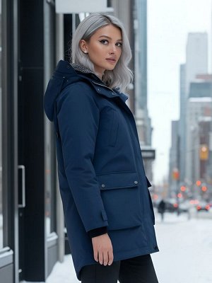 Парка женская зимняя MTFORCE c капюшоном синего цвета 2329S