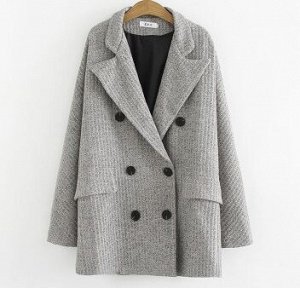 Шерстяное пальто,серый
