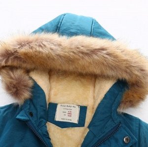 Демисезонная куртка-парка с капюшоном для мальчика. Цвет синий
