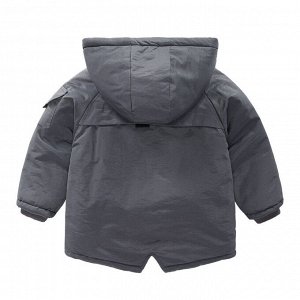 Демисезонная куртка-парка с капюшоном для мальчика. Цвет серый