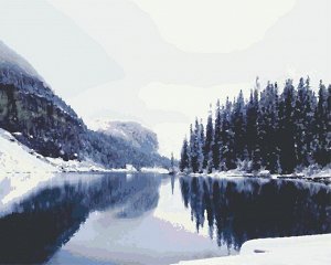 Картина по номерам Зимняя река