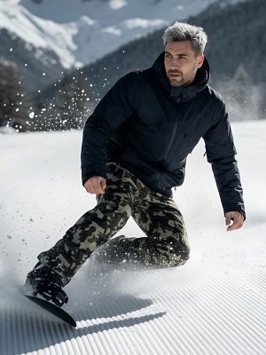 Горнолыжный костюм мужской зимний темно-синего цвета 02412TS