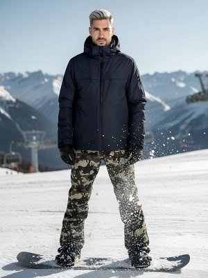 Горнолыжный костюм мужской зимний темно-синего цвета 02412TS