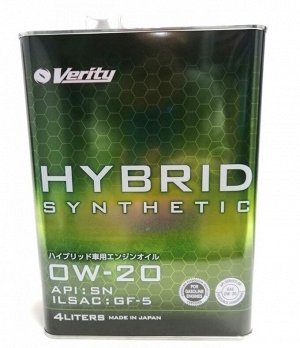 Масло моторное VERITY HYBRID Synthetic 0w20 SN 4л синтетическое