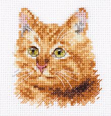 Набор для вышивания крестиком Животные в портретах. Рыжий кот