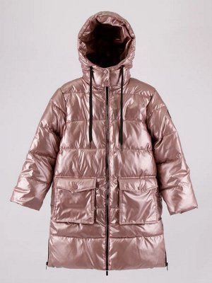 Пальто зимнее для девочки Amarobaby FANCY, пудровый