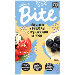 Крекеры овсяные с кунжутом и чиа Bite, 200 гр