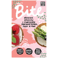 Крекеры овсяные с семенами подсолнечника, льна и чиа Bite, 200 гр