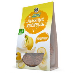 Льняные крекеры со вкусом банана, Компас Здоровья, 50 гр