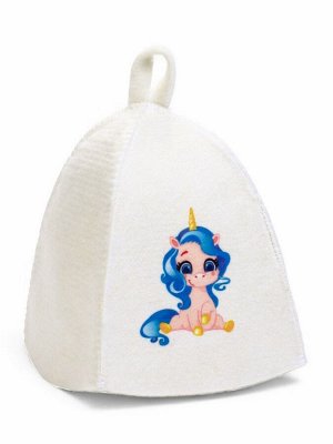 Шапка для бани и сауны «Единорог», шерсть, полиэфир, детская, «Банная забава»