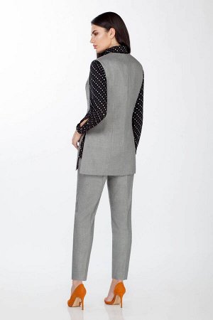 Комплект Комплект LaKona 1252 серый 
Рост: 164 см.

Комплект трехпредметный: жилет, брюки и блузка. Жилет средней длины, полуприлегающего силуэта, впереди - декоративная застежка сквозь пряжку на кно