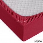 Простыня трикотажная на резинке 160*200*20(бордо)