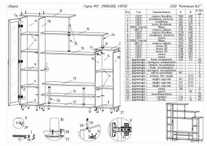 Горка №3 Габариты: 1900x500 мм, h=1870 мм 
Современная, удобная стенка-горка станет украшением Вашей гостиной или столовой. Горка имеет открытые и закрытые полки, в которых можно разместить телевизор,