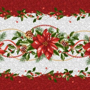 Салфетка-дорожка на стол хлопковая Новогодняя дорожка