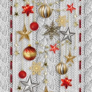 Салфетка-дорожка на стол хлопковая Новогодняя звезда