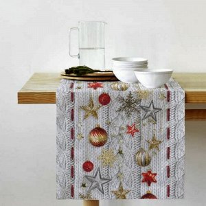 Салфетка-дорожка на стол хлопковая Новогодняя звезда