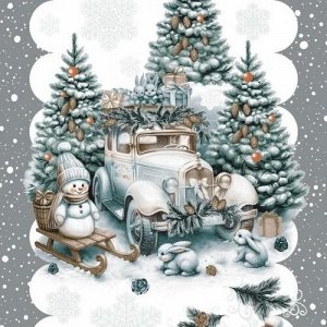 Салфетка-дорожка на стол хлопковая Веселый Новый год