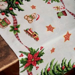 Салфетка-дорожка на стол хлопковая Новогодняя ностальгия