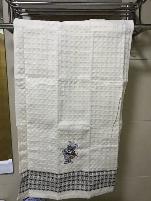 Вафельное полотенце с вышивкой "Мышь"