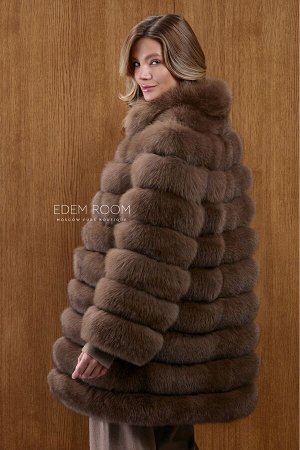 поперечная шуба из финского песца