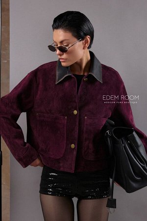 Короткая куртка из замши