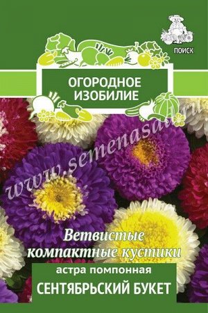 Астра (однолетняя) помпонная Сентябрьский букет (Огородное изобилие) ("1) 0,3гр