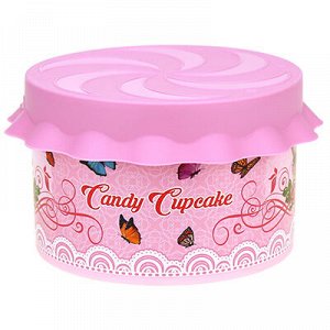 Контейнер для продуктов пластмассовый "Candy №1" 0,4л, д12см, h7см, розовый (Россия)