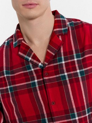 Комплект мужской (рубашка, брюки) в красную клетку