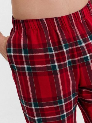 Комплект мужской (рубашка, брюки) в красную клетку