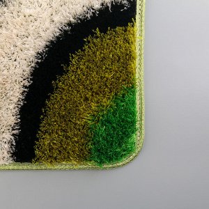 Коврик «Круги на воде», 45?75 см, цвет зелёный
