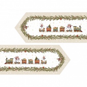 Дорожка на стол Lefard «Щелкунчик» с люрексом, бежевый, 45×300 см, полиэстер