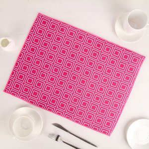 Салфетка для сушки посуды Доляна «Квадраты», 38?51 см, микрофибра, цвет розовый