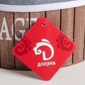 Корзина для хранения Доляна Storage, 19?19?10 см, дерево, цвет бежевый