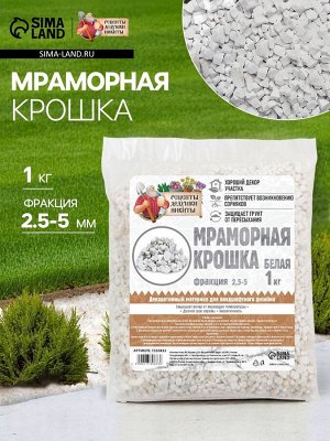 Мраморная крошка "Рецепты Дедушки Никиты", отборная, белая, фр 2,5-5 мм , 1 кг