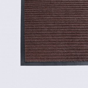 Коврик придверный влаговпитывающий, 2-х полосный иглопробивной, «Классик», 50x80 см, цвет коричневый