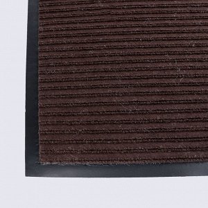 Коврик придверный влаговпитывающий, 2-х полосный иглопробивной, «Классик», 60x90 см, цвет коричневый