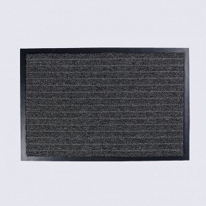 Коврик придверный влаговпитывающий, тафтинговый меланжированный, «Штутгарт», 40?60 см, цвет чёрно-серый